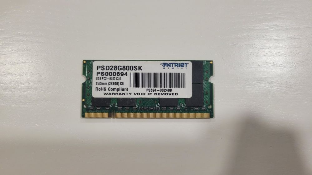 Memória RAM Patriot 8GB PC2-6400