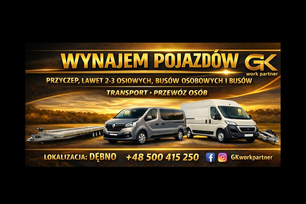 Wynajem lawet i busów (osobowych i dostawczych)