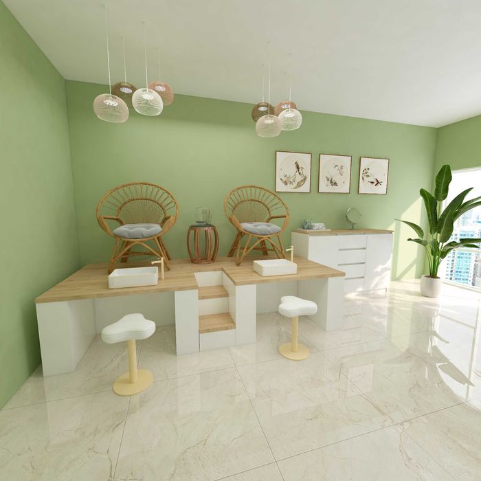 Podwójny Podest do Pedicure Wysoki Sofia ze schodkami