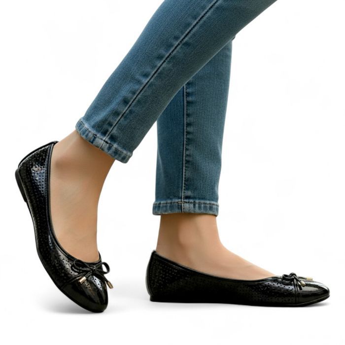 Baleriny Damskie Lakierowane Z Kokardką Eleganckie Buty 6633 Rozm 37