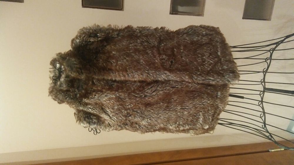 Kamizelka futerko futrzak uni model zara odcienie brązu Tally