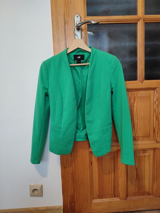 Zielony żakiet marynarka H&M rozmiar 34