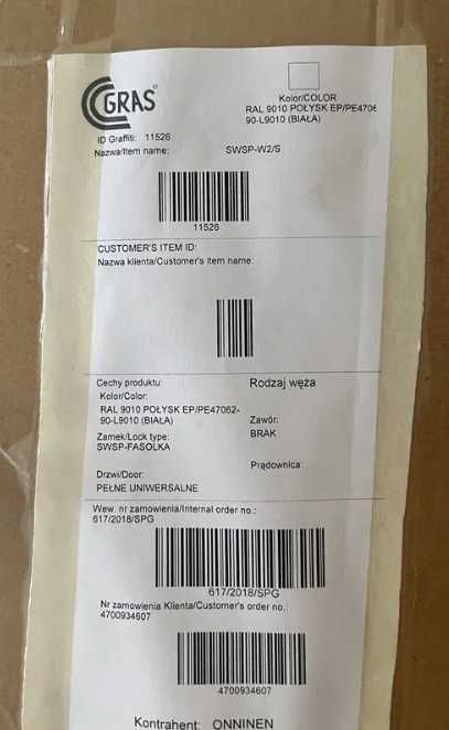 Skrzynka biała 71x39x21,5cm Szafa na zawór
SWSP-W2/S