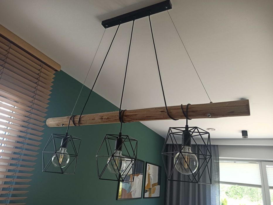 Lampa w stylu loft 3 punktowa żyrandol