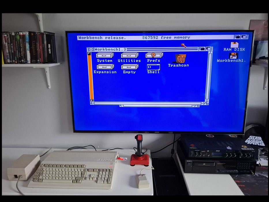 Amiga 500 Rev.5 1MB | Gotek OLED | RGB SCART | mysz Tank + QuickJoy