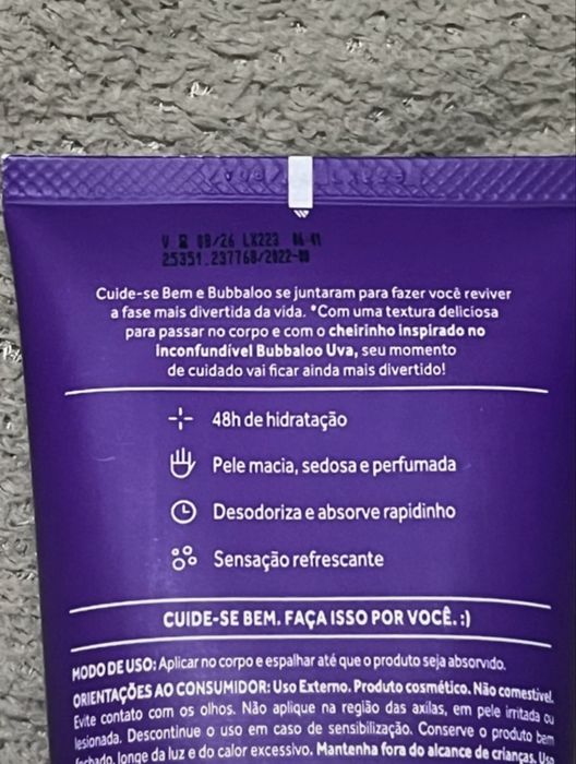 Hidratante Bubbaloo de Uva