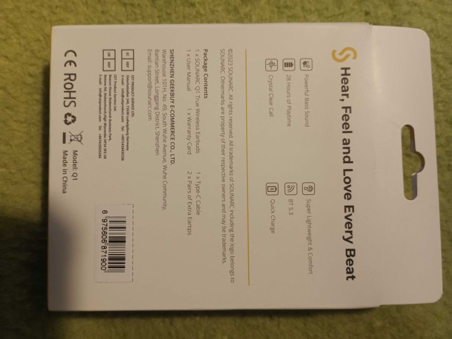 Продам TWS-наушники Sounarc Q1 (black)