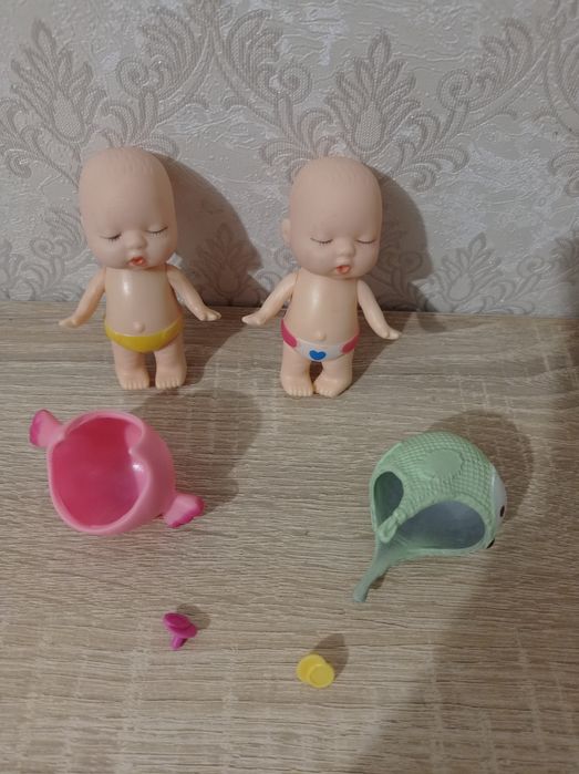 Кукла 40 см, пупсы 28 и 8  см, в одежде, отличное состояние