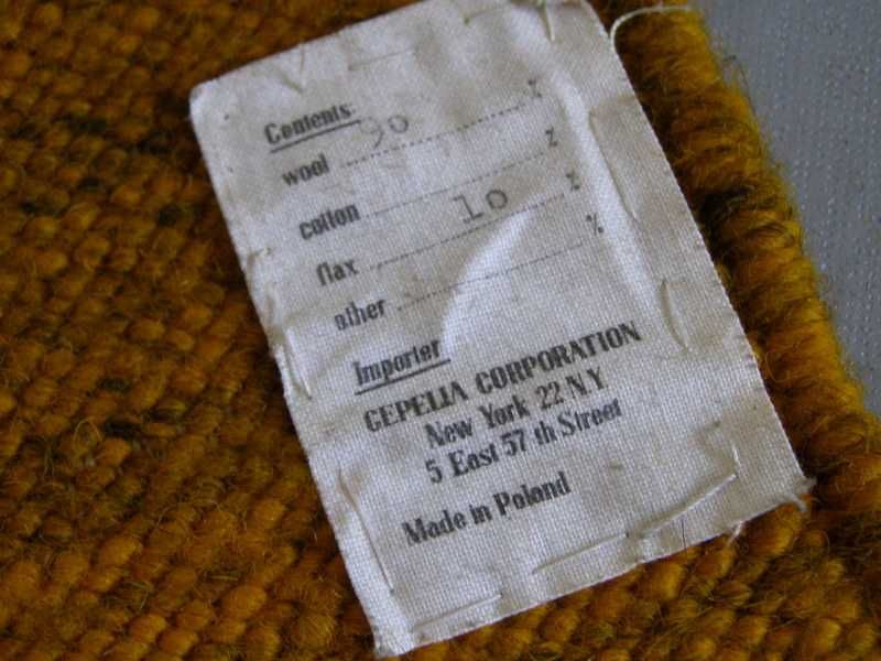 Kilim PRL - " Róże góralskie " ,proj.Maria Bujakowa + metka