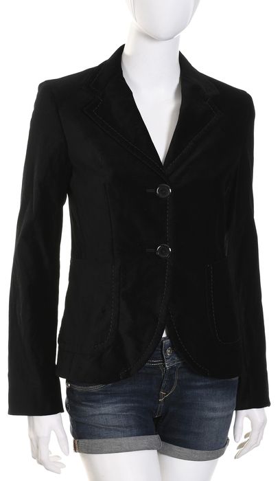 MAX MARA czarna welurowa marynarka damska żakiet r. 36