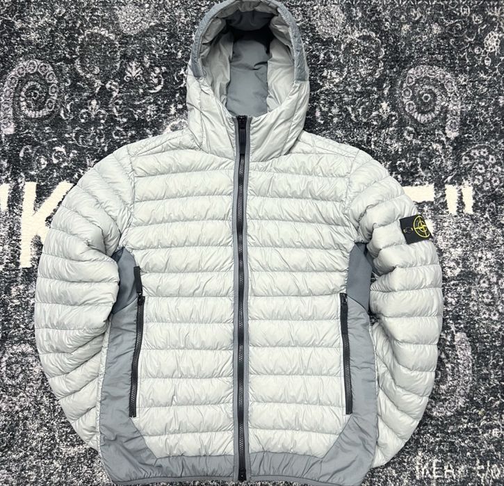 Легкий пуховик Stone Island сірий
