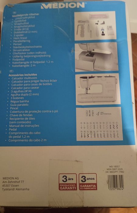 Máquina de costura Medion, nova
