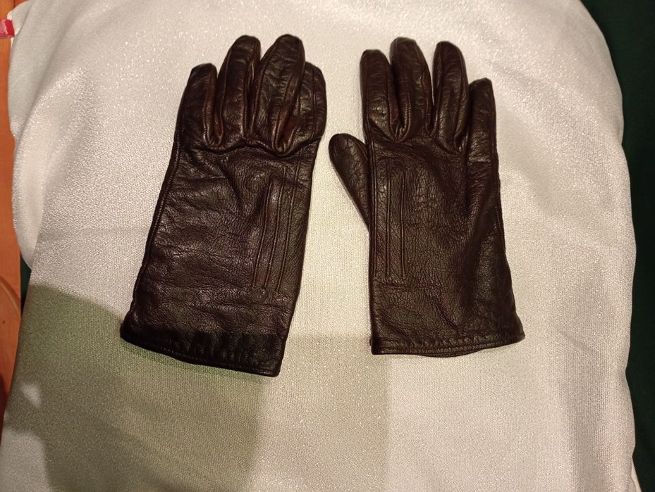 Rękawiczki skóra naturalna brąz czekoladowy  size 6/S