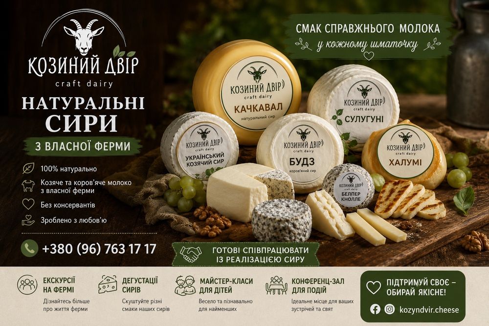 Крафтова продцкція сирів від виробника - продаж і співпраця