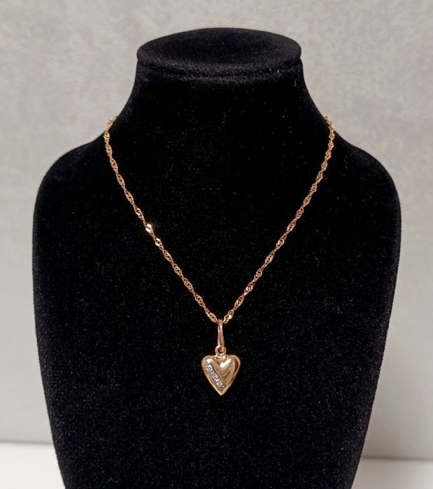 Золотая подвеска Сердце, 585 пробы.