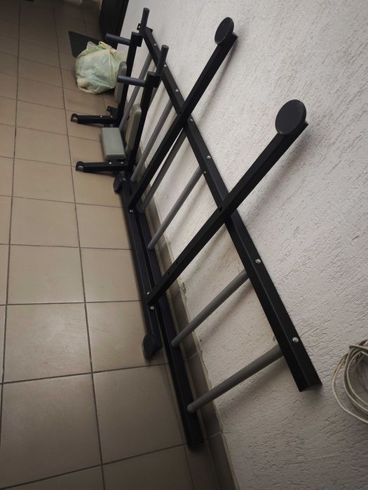 Шведська стінка (Турнік, лавка, брус, тримач штанги) + штанга(2 грифи)