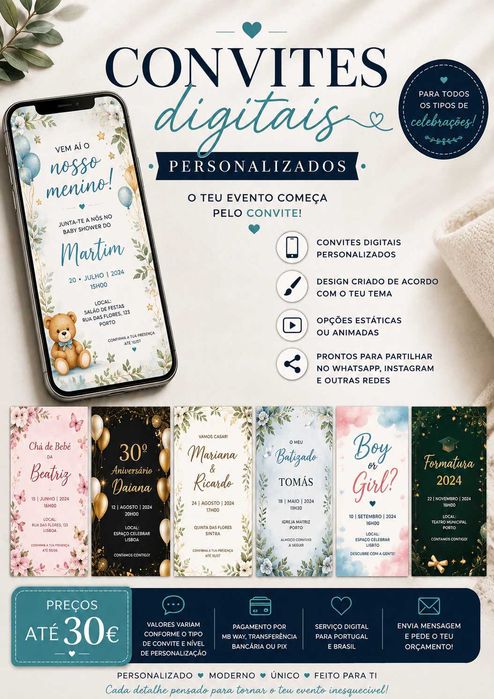 Convites Digitais Personalizados | Aniversário, Casamento, Batizado