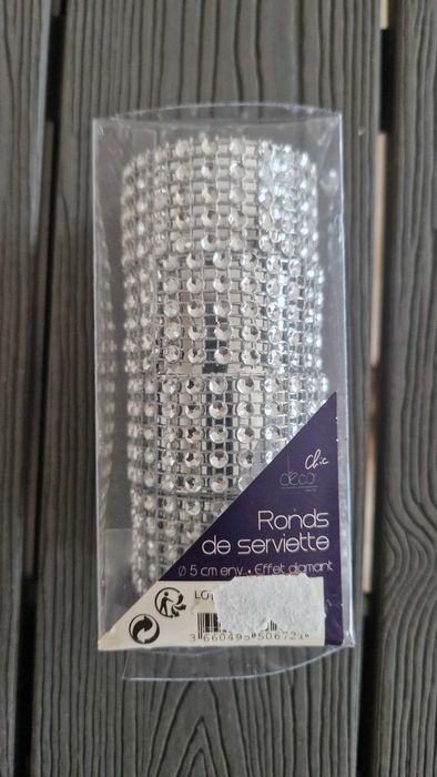 Conjunto 4 argolas brilhantes para guardanapos