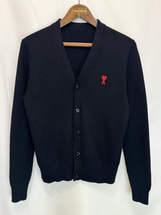 AMI Paris Red Heart Logo чоловічий вовняний кардиган