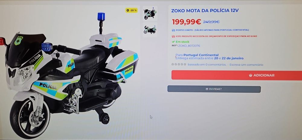 Moto de policia -  zoko de 12v