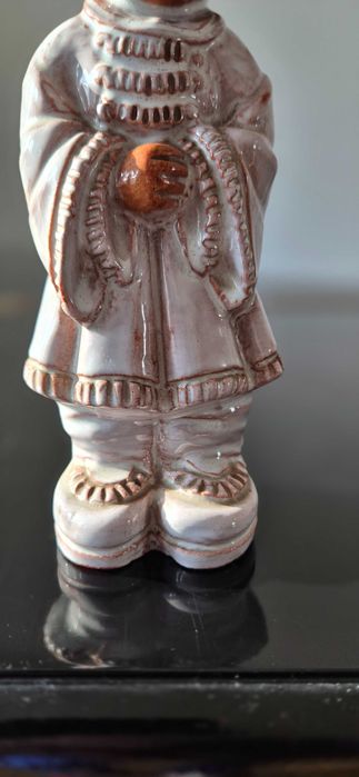 Rzeźba figura mnich budda,Chiny Azja orient terakota szkliwiona dekor