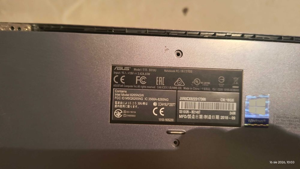 Laptopy na części