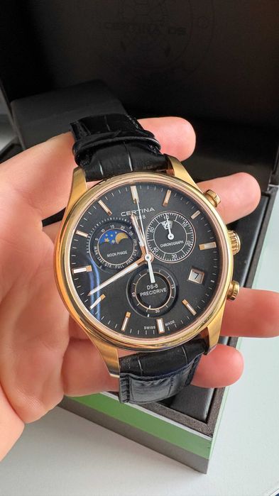 ZEGAREK CERTINA DS-8 Chrono Moonphase Precidrive –stan idealny,komplet