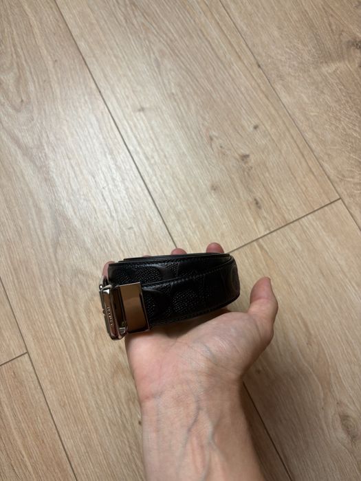 Coach Monogram Męski 120cm Pasek Skórzany Leather Belt Streetwear