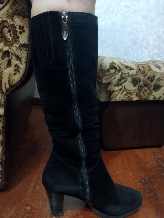 Сапоги з натуральної замші