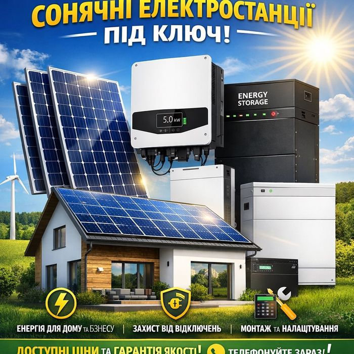 Сонячні електростанції під ключ! Шпола та Звенигородський район