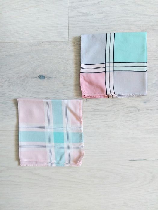 Chusteczki damskie materiałowe retro PRL