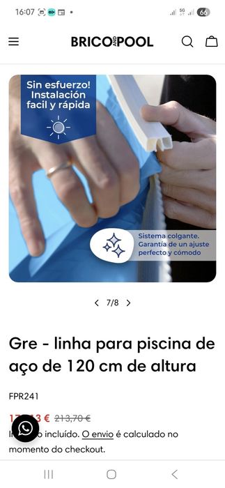 Liner para piscina de aço GRE