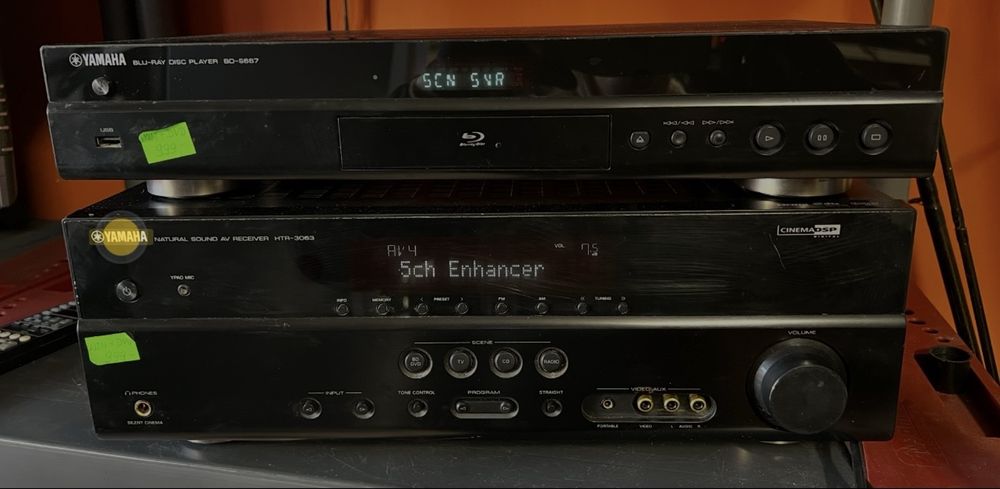 Odtwarzacz Blu ray Yamaha BD S667 Amplituner Yamaha HTR 3063