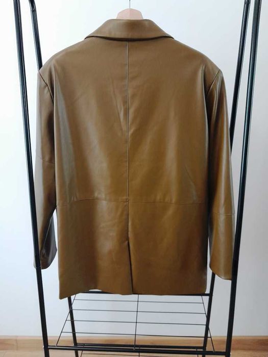 Oliwkowy garnitur damski eko skóra 42 Collusion