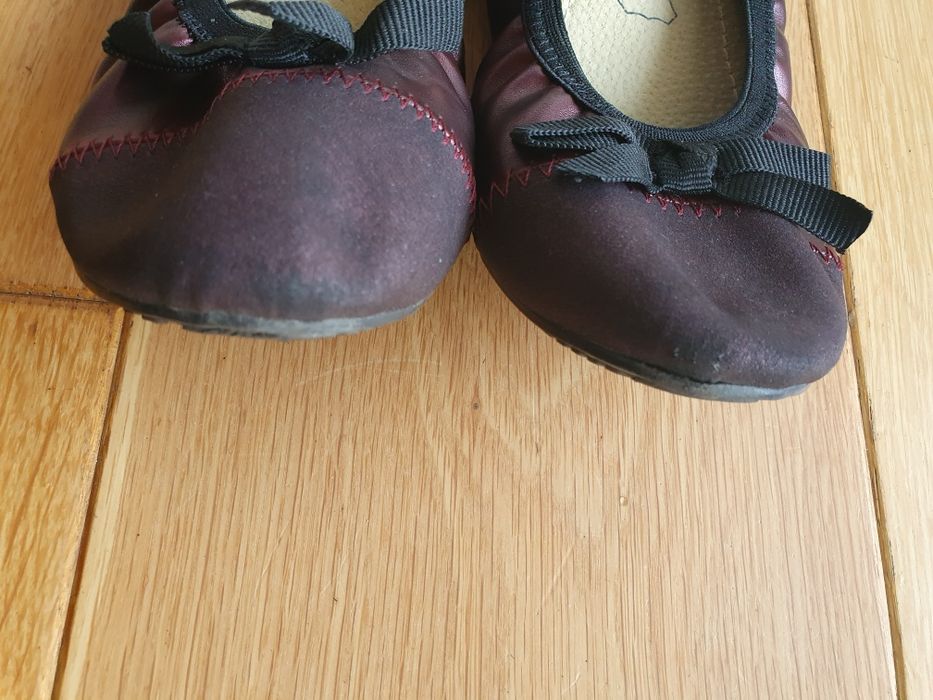 Bordowo czarne baleriny In Extenso 38