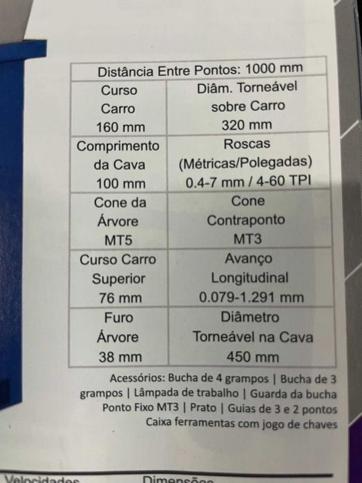 Torno mecânico PBL 1000/230V