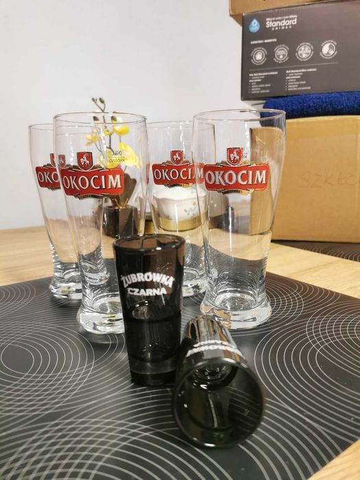 Szklanki do piwa OKOCIM kufle  kieliszki cena za 7 sztuk