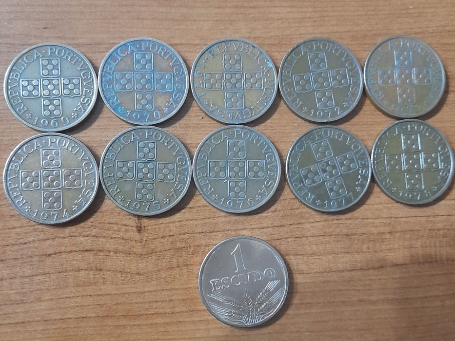 Coleção moedas de 1 escudo bronze