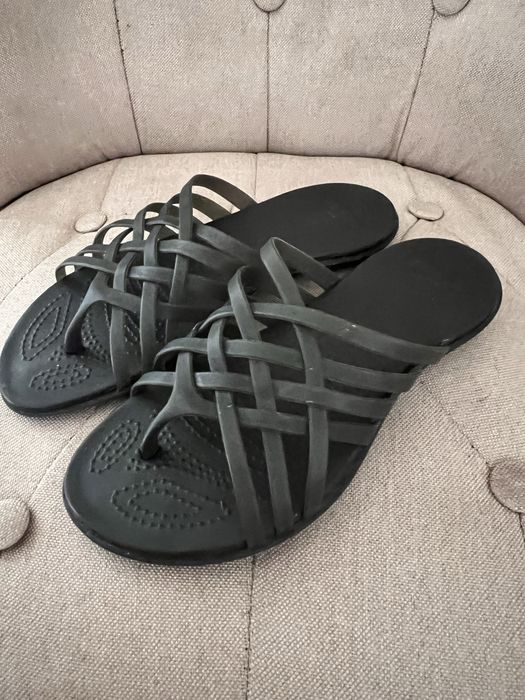 Crocs klapki czarne szare grafitowe damskie w8 38 39