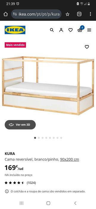 Cama Kura Ikea sem colchão