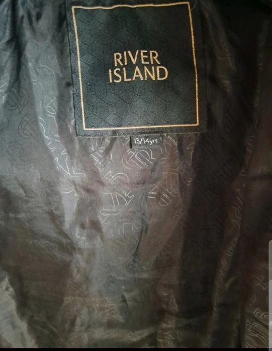 Kurtka czarna pikowana River Island rozmiar 158