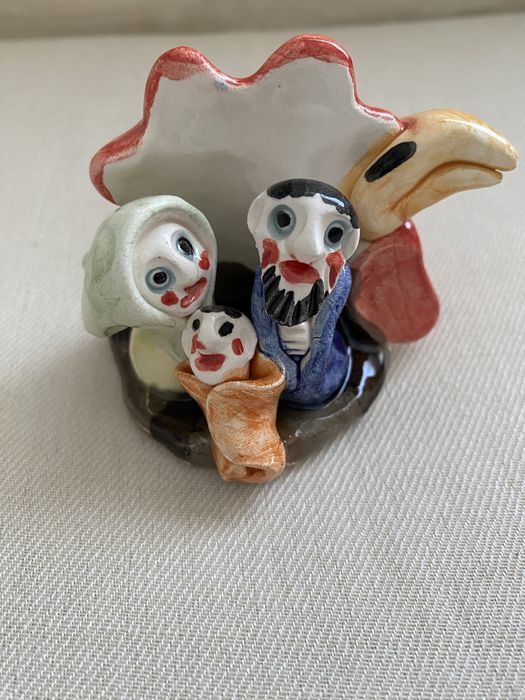 Mini-presépio arte popular-em argila vitrificada - Conceição Sapateiro