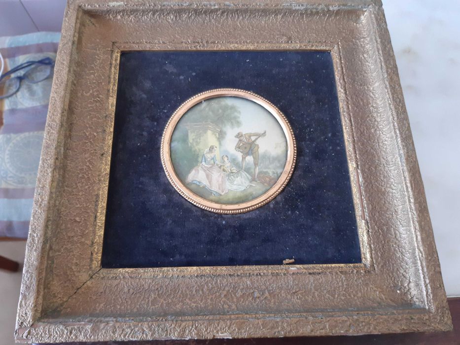 Quadro antigo, anos 1950, com dimensão 30cmx30cm