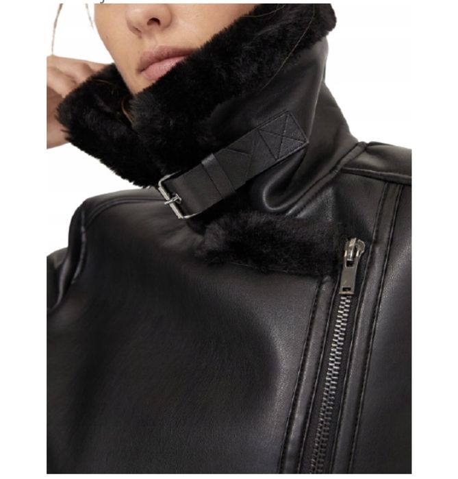 Куртка з штучної шкіри, утеплена stradivarius