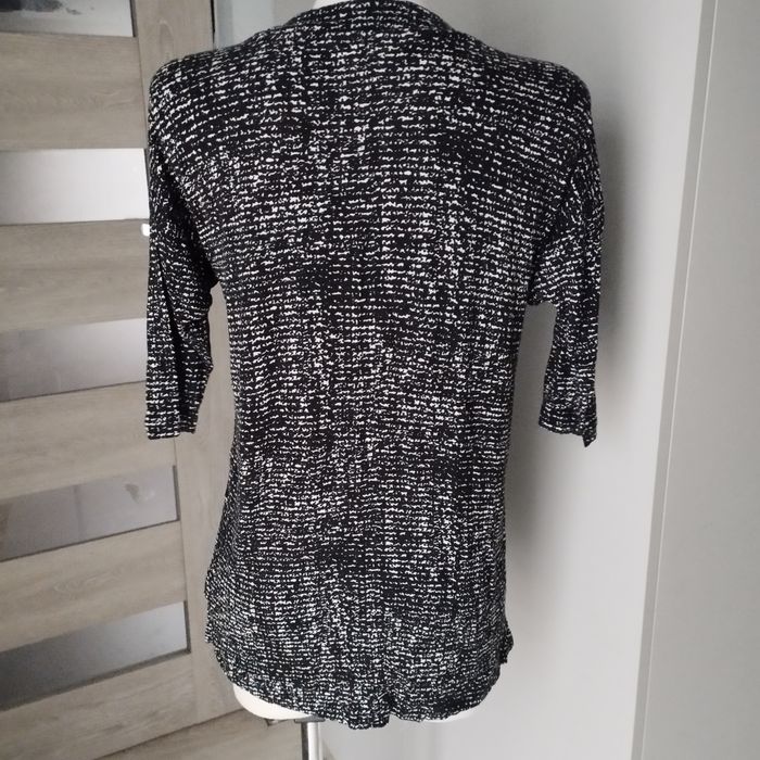 Narzutka blezer czarno-biały rękaw 3/4 rozmiar XS