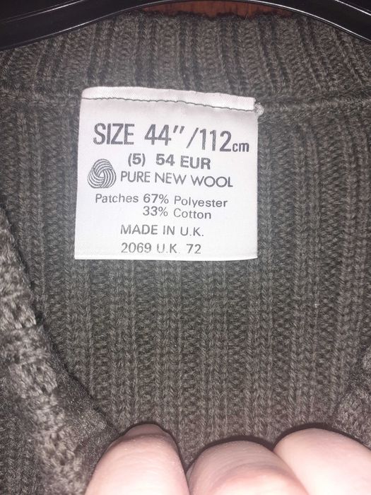 Sweter zielony wełniany angielski rozm. 44”/112 cm