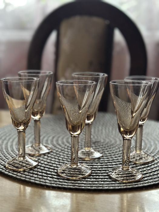 Рюмки карамельне скло СРСР.Бокали кришталь,червоне скл.Стакани рубін