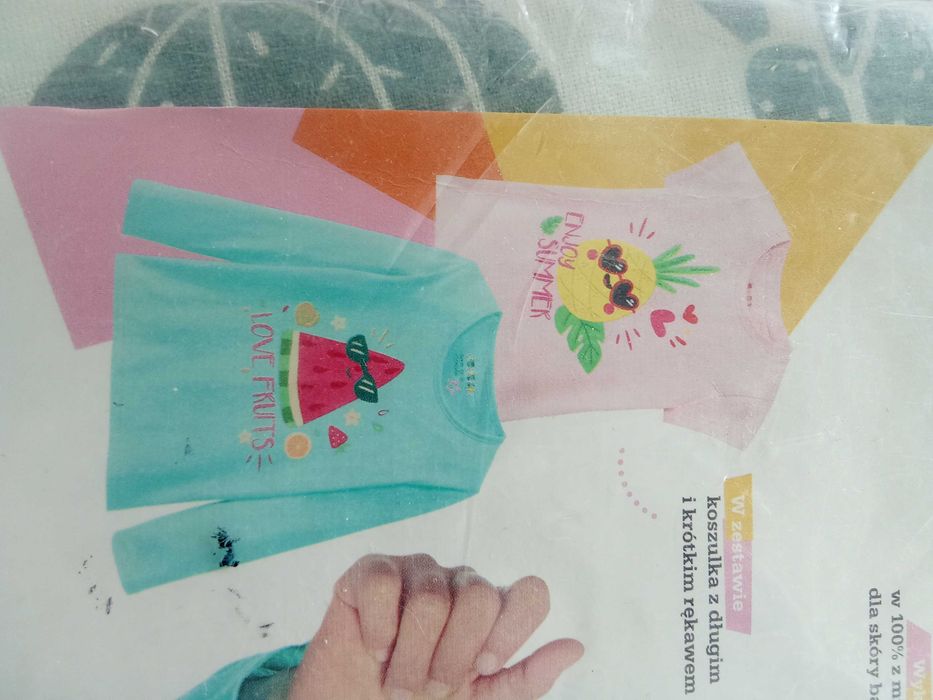 Bluzki / koszulki rozm 110/116 2szt -  z krótkim i z długim rękawem