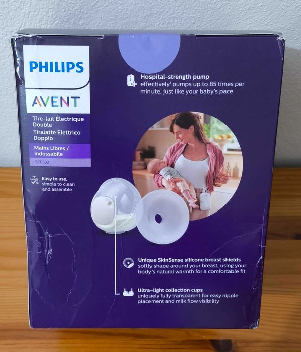 Bomba tira-leite eléctrica dupla - Philips Avent Mãos Livres - NOVA