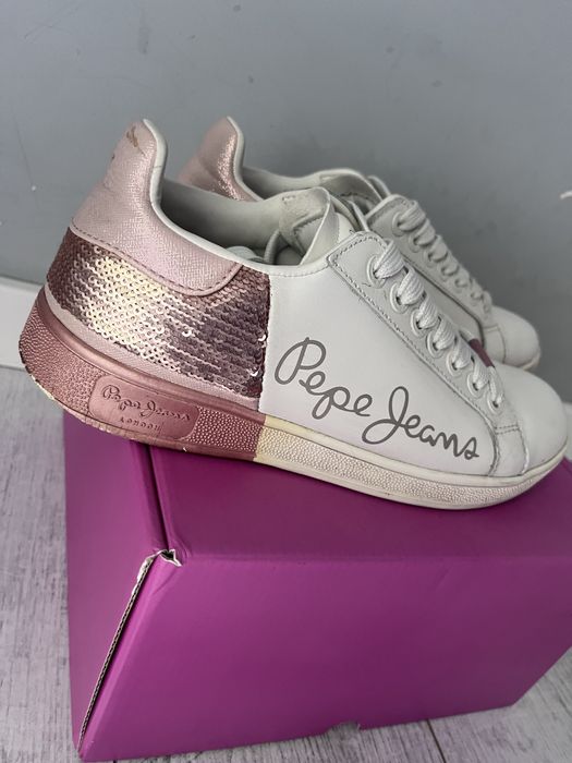 Bialo różowe trampki Pepe Jeans r. 37